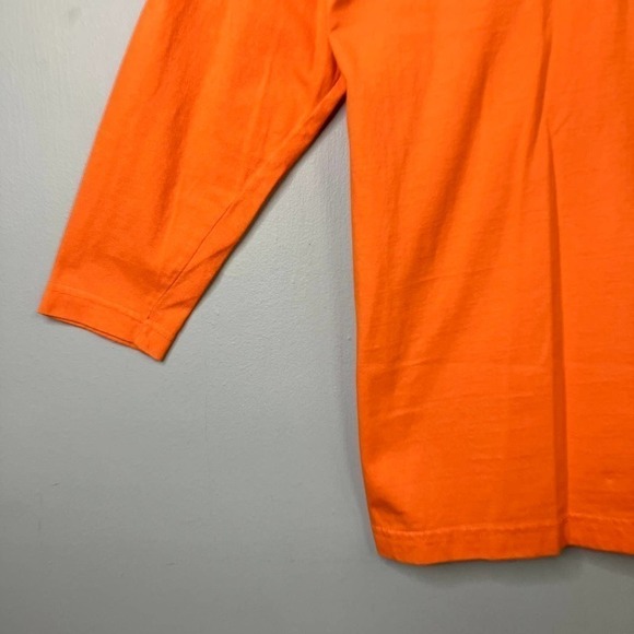 BASIC Editions Vintage 90s Halloween Witch Broom Cat Orange Long Sleeve Tee Sz M - Picture 7 of 16